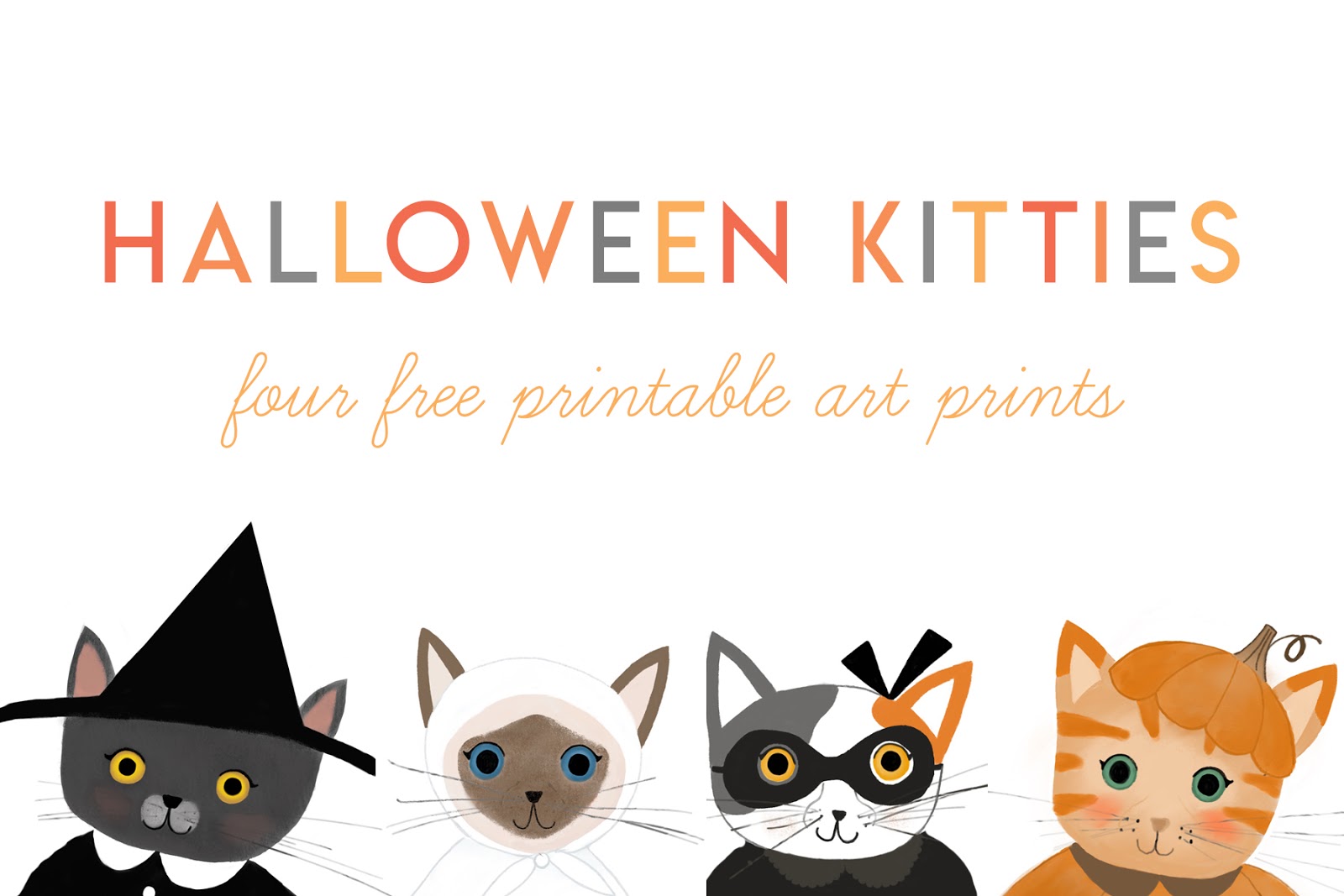 Halloween Kitties: Free Printable