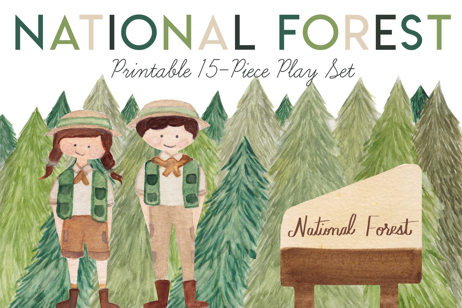 National Forest Playset: Free Printable